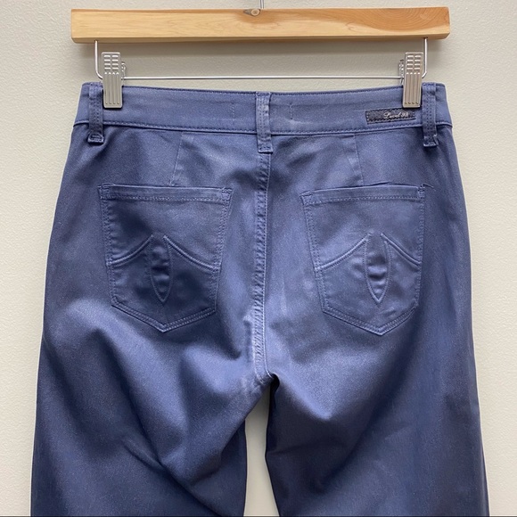 Revolve Level 99 Paris Moto Coated Skinny Jeans Size 25 Denim‎ Blue Leather Look - Picture 5 of 9